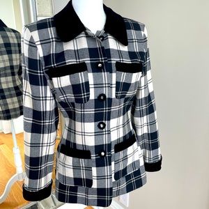 Anna Sui vintage black and white check blazer size small